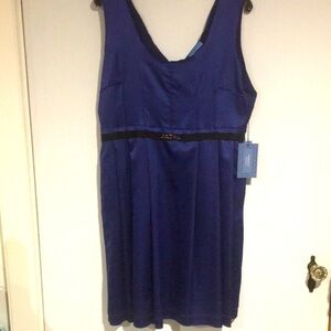 Simply Vera🆕Vera Wang pure violet satin sleeveless dress with pockets NWT